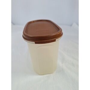 Tupperware Modular Mates Oval 2 Sheer Container Brown Lid 4 3/4 Cup 1.1L 1612-14
